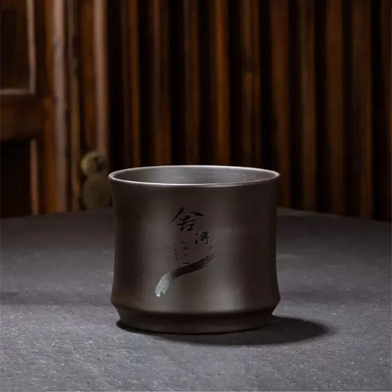 Chinese Yixing Purple Clay Teacup Portable Meditation Cup Handmade Boutique Tea Bowl Master Cup Customized Tea Set 120ml