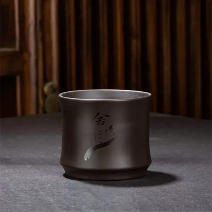 Chinese Yixing Purple Clay Teacup Portable Meditation Cup Handmade Boutique Tea Bowl Master Cup Customized Tea Set 120ml