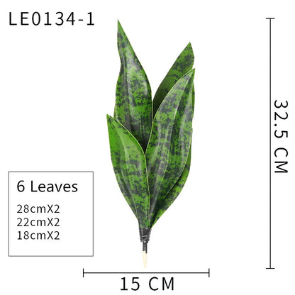 21CM-68CMArtificial Tiger Piran Plants Tropical Plastic Long Leaves Flower Arrangement Material Hotel Office Desktop Home Deco