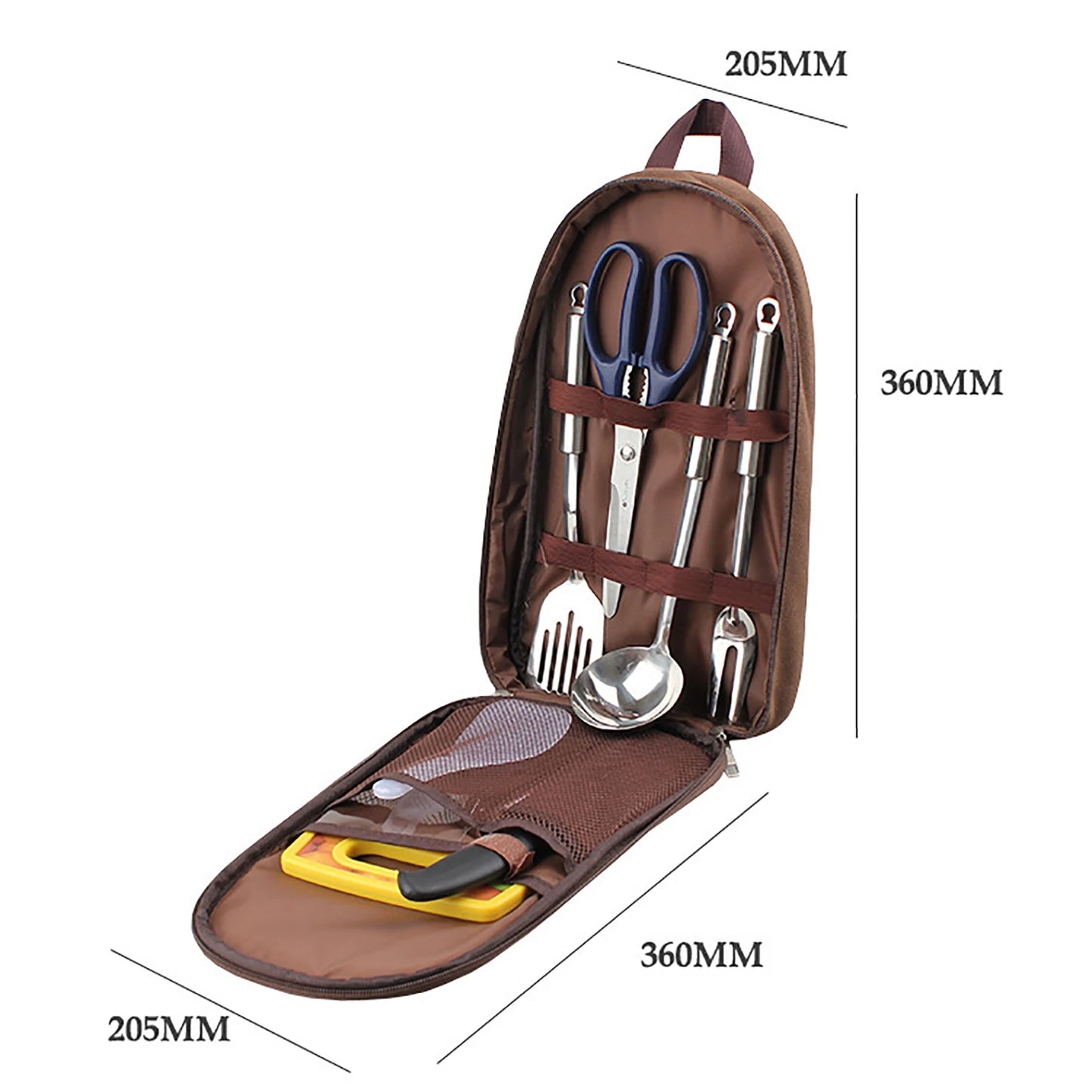 Tragbare Reise -Utensilien Set 7pcs Edelstahl Camping Küchenkochgeschirr Kochgeschirr Küchengeschirr für Rucksack -BBQ -Camping -Picknick