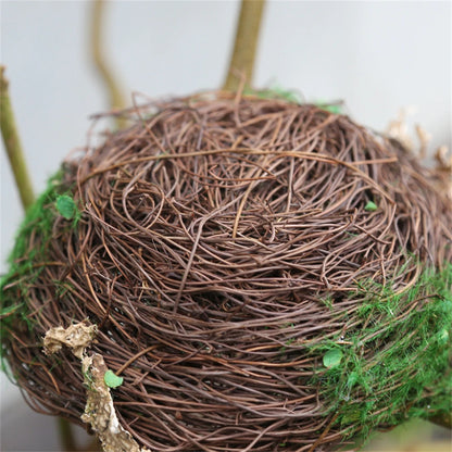 Natural Rattan Bird Nest Brown Rattan Bird Nest Handicraft Photography Prop Easter Egg Living Room Decor Home Garden Ornamen