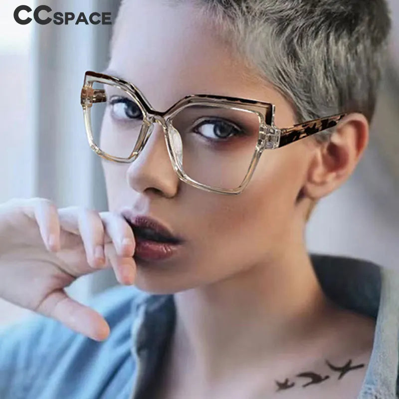 54463 Blue Light Filter Glasses Square Large Frame Fashion Simple TR90 Optical Glasses Frames Ladies Fashion Computer Glasses