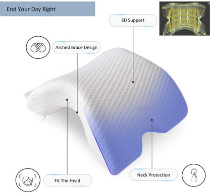 U-muotoinen kaareva ortopedinen tyyny nukkumaan memeoriavaahto käsin tyyny ontto ortopediset tuotteet kaulan tyynymatkailukoneet