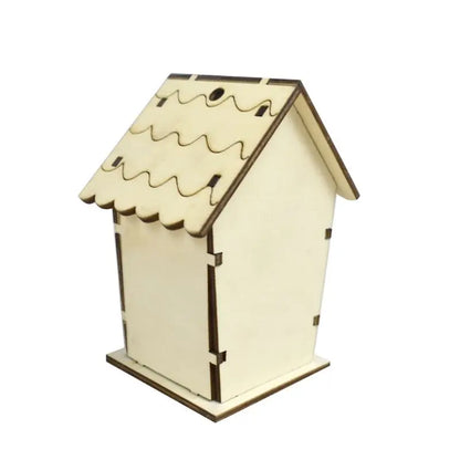 קן בית ציפורי עץ טבעי לקן יצירתי של מלאכות יד בעבודת יד קופסה מדומה דקורטיבית עבור Bluebird Finch Wren Chickadee