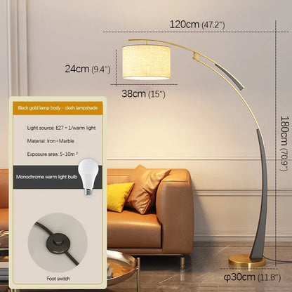 DORIAN Nordic Fishing Floor Lamp Modern Family Living Room Beside The Sofa Creative LED Decorative Standing Light