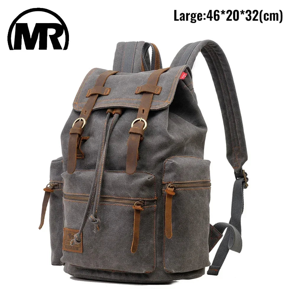 Markroyal canvas vintage backpack hoge capaciteit reisopname solide kleur 12-17 "laptopzakken voor mannen en vrouwen dropshipping