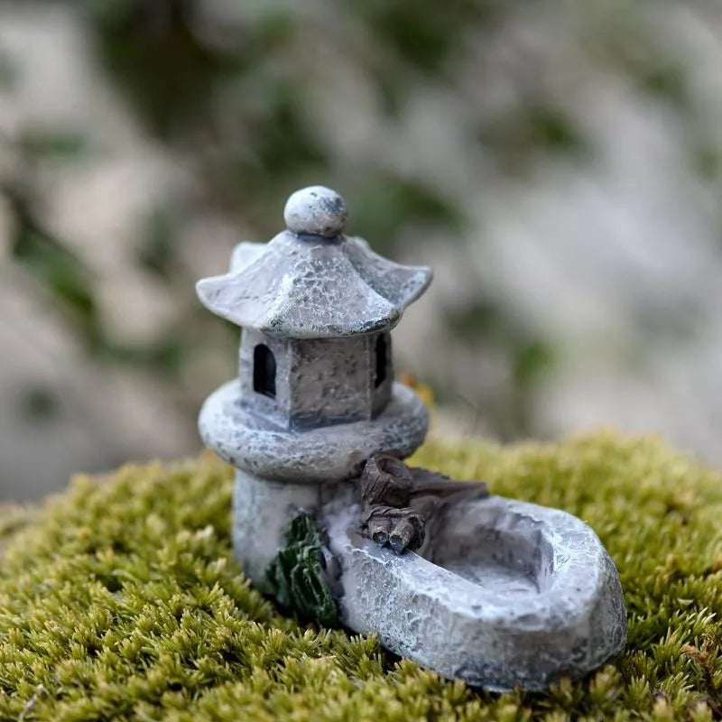 Accessoires de jardin de fées miniatures eau de printemps puits de pont de pont ornement statue figurines paysage home jardin artisanat décor