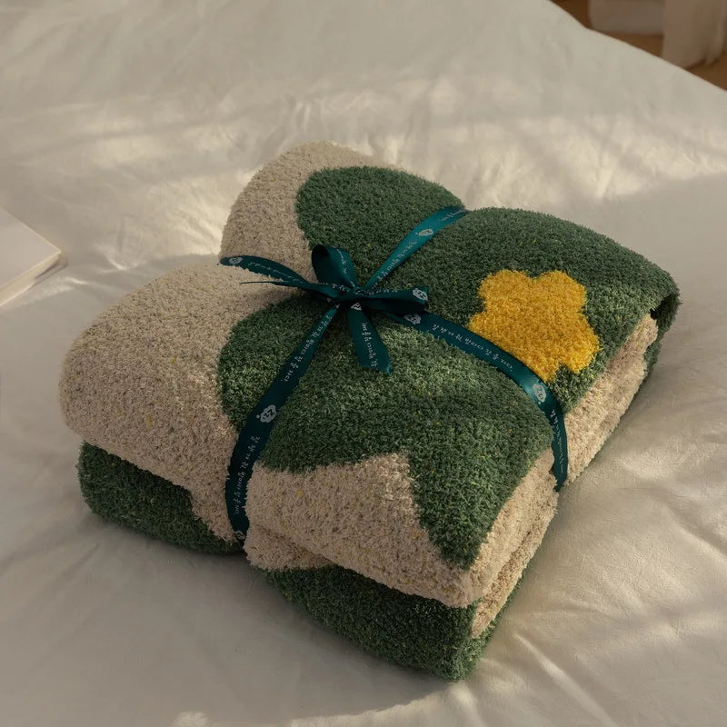 Koreaanse kawaii dekens tapijtdecoratie bloemdekens slaapkamer sofa vrijetijdskantoor single tapijt bank deken gooi dekens