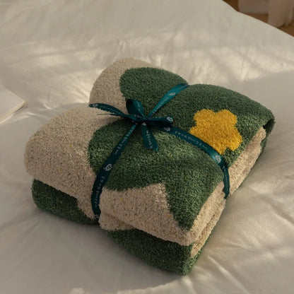 Koreaanse kawaii dekens tapijtdecoratie bloemdekens slaapkamer sofa vrijetijdskantoor single tapijt bank deken gooi dekens