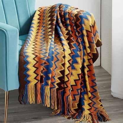 מיטת בוהו שמיכה משובצת גיאומטריה Aztec Baja שמיכות ספה אתנית כיסוי כיסוי עיצוב זריק