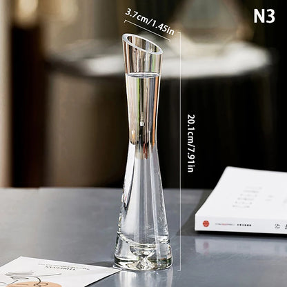 Transparent Glass Flower Vase Small Vase Hydroponics Plant Flower Terrarium Luxury Room Table Home Decor Wedding Decoration