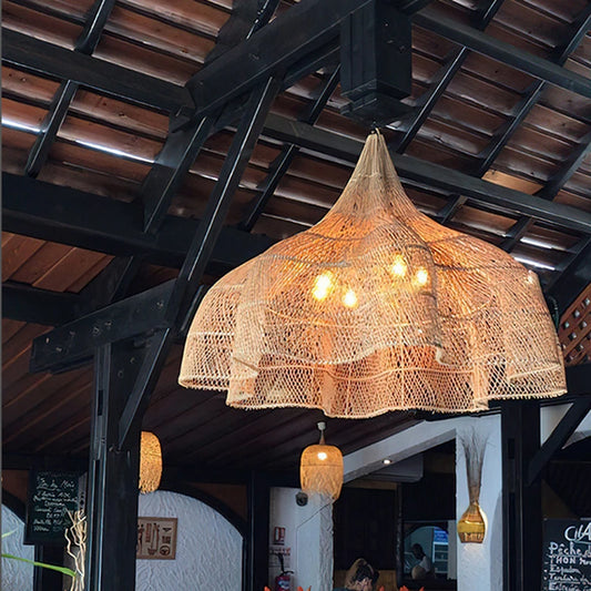 New Hight Quality Rattan Lamp Japanese Style Handmade Pendant Lights for Restaurant Hanglamp Dining Room Living Room Home Decor
