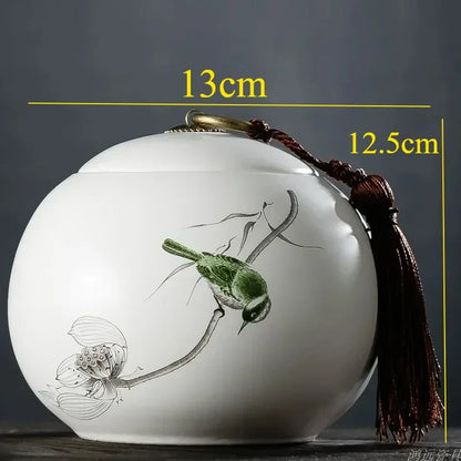 Large Capacity Ceramic Tea Caddy Portable Sealed Travel Tea Jar Candy Coffee Storage Spice Container Tea Boxes Storage Tank