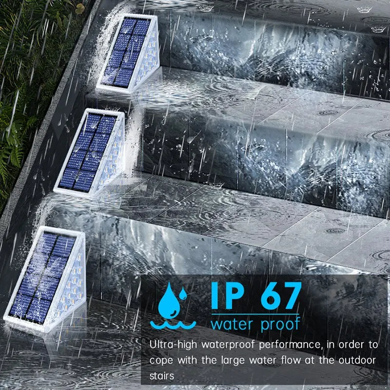 LED-askelvalaisimen portaikko valo IP67 Vedenpitävä aurinkovalo linssillä varkaudenestotarvikkeiden sisustusvalaistus puutarhakansille