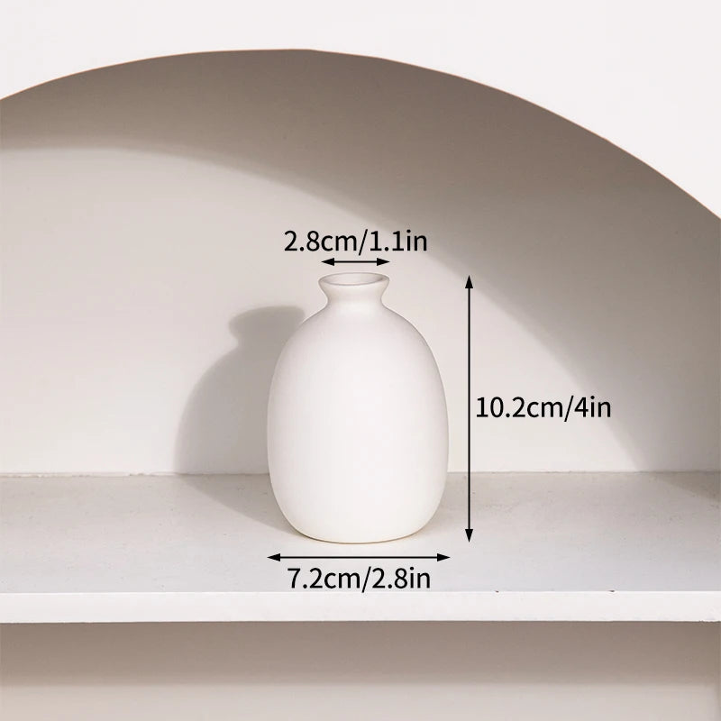 White Ceramic Vase Modern Decorative Vase for Pampas Grass Minimalist Flower Vases for Centerpiece Wedding Office Home Decor