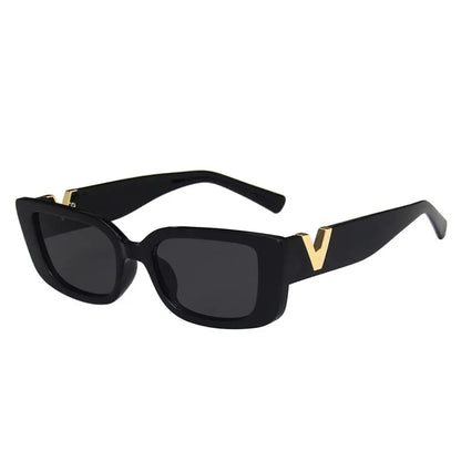 Retro rechthoek zonnebrillen dames merkontwerper vintage klein frame zonnebrillen dames klassiek zwart vierkant oculos de sol