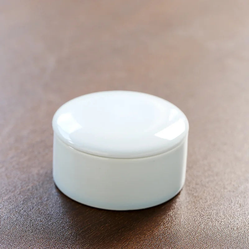 simple round ceramic jewelry storage box jewelry jar makeup box