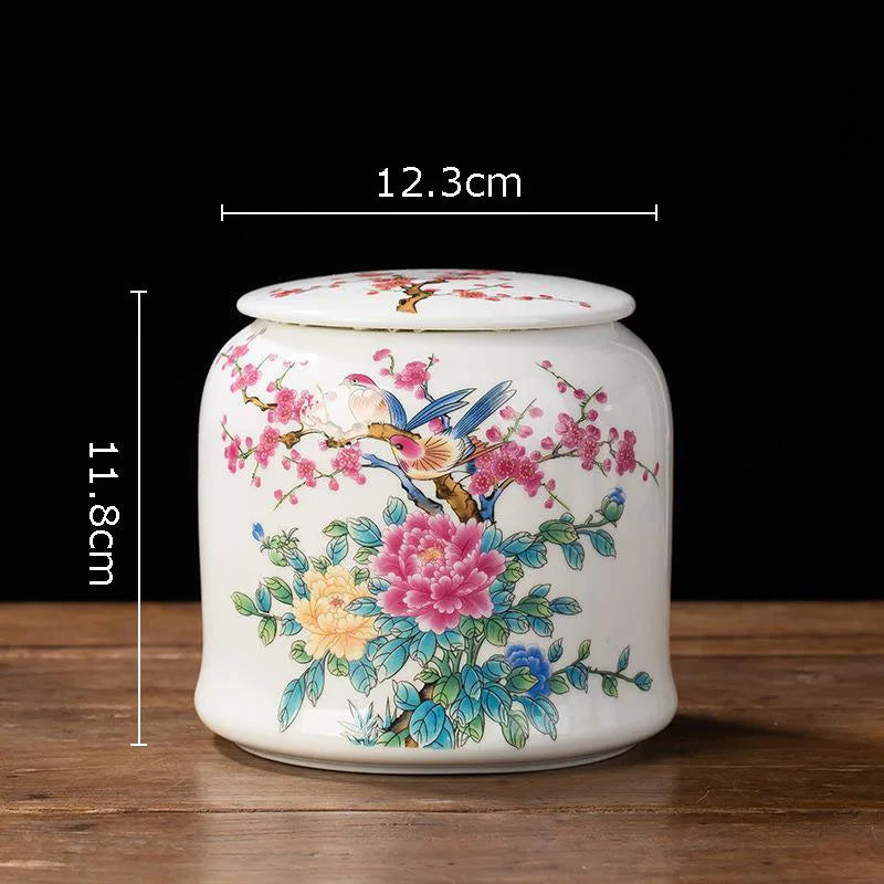 Blue and White Porcelain Tea Canister Ceramic Tea Organizer Box Storage Jars Desk Decoration Tea Jar Coffee Container Tea Caddy