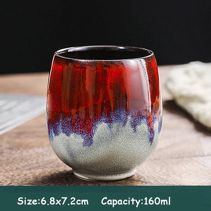 85/160ML Japanese Style Teacup Water Cup Stoneware Ceramic Coffee Cups Kiln Change Kungfu Teacup Beer Tea Mug Cuisine Drinkware