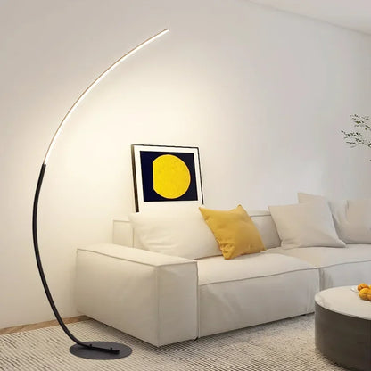 SANDYHA Nordic LED Floor Lamps for Living Room Half Moon Arc Design Light Fixture Bedroom Bedside Table Lighting Home Decoration