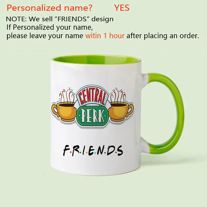 Personalized Name Mug Central Perk Design Coffee Mug  Custom Tea Cup Chocolate Milk Beer Mugs Lovers Friends Gifts Dropshipping