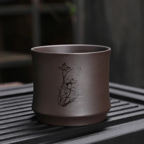Chinese Yixing Purple Clay Teacup Portable Meditation Cup Handmade Boutique Tea Bowl Master Cup Customized Tea Set 120ml