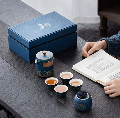 Retro Style Tea Set Gift Box Set Fast Ceramic Business Gifts Company Staff with Hand Gifts