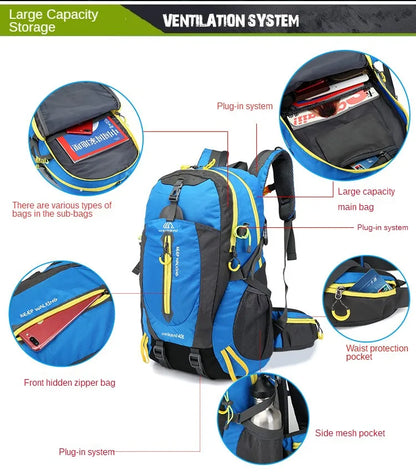 2023 vodootporna penjačka ruksaka ruksaka 40loutdoor sportska torba putovanja ruksak kampiranje planinarski ruksak žene trekking torba muškarci muškarci