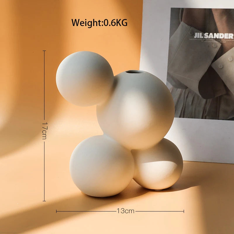 Nordic White Vases Living Room  Home Decor Room Decor Pottery And Porcelain Vases For Artificial Flowers Decorative Figurines