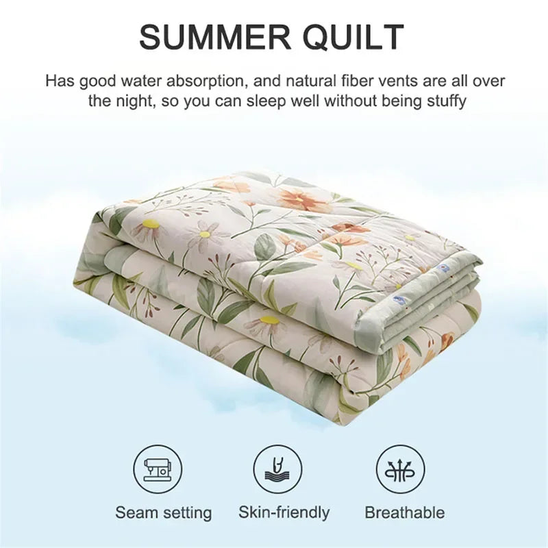 Eenvoudige moderne airconditioning dunne deken zomer quilt katoen pluizige geruite deken op het bed comfortabel dekbed