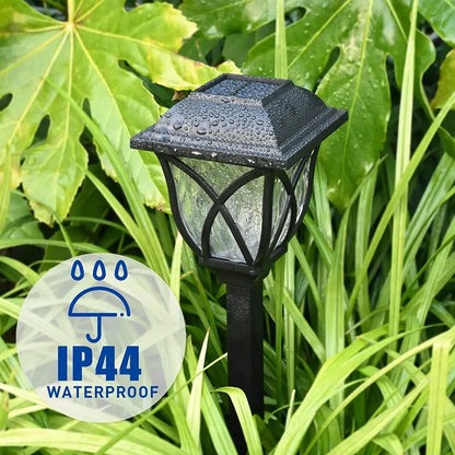 2 יחידות/מגרש LED אורות דשא סולאריים חיצוניים אטומים למים אור חמים מנורת קישוט לגינה לשביל שביל וילה חצר כניסה