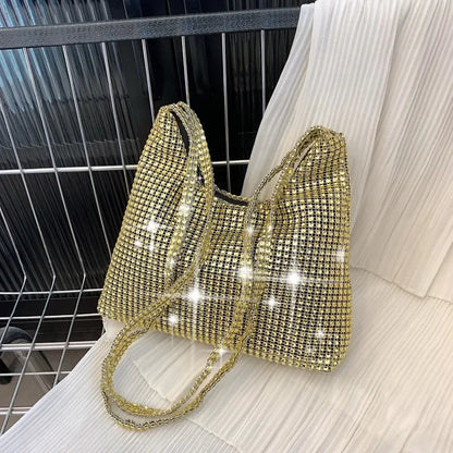 Fashion Rhinestone Shiny Handbag Women Sparkling Evening Clutch Tote Purse Bags Luxury Design Causal Handbag Ladies Shoulder Bag