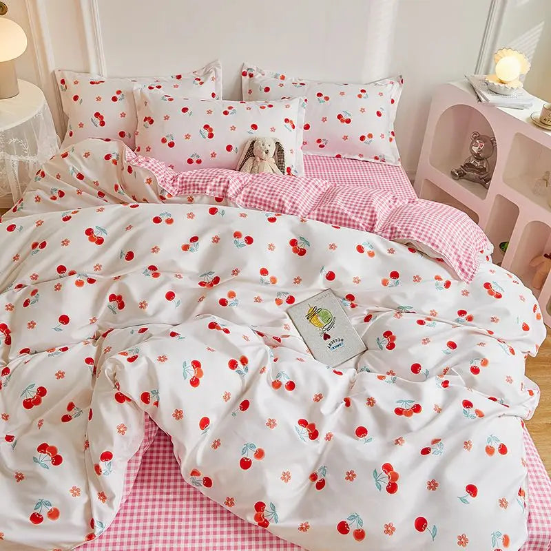 INS Simple Style Duvet Cover Set med pillowcases fladt ark Ingen dyne grå drenge piger sengetøj sæt single dobbeltseng sengetøj