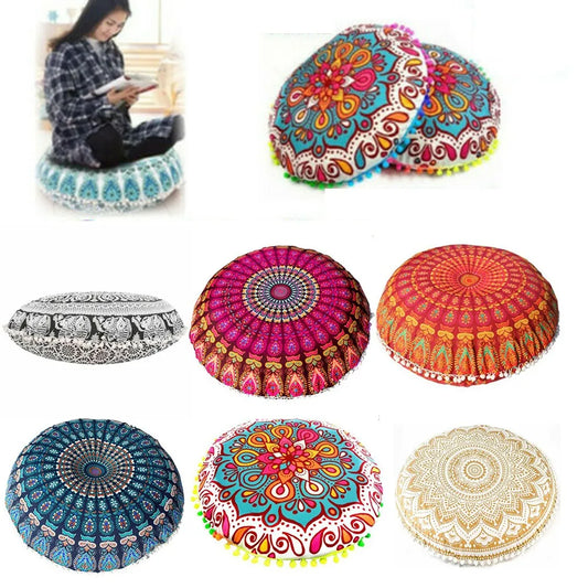 43CM Round Pattern Pillowcase Bohemian Cushion Cover Floor Cushion Printed Pillows Cover For Home Hotel Bar Car Decorate