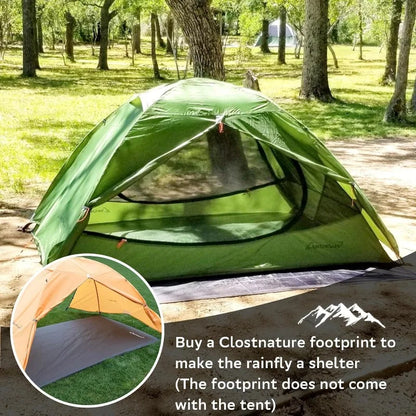 Clostnature Cortul de rucsac ușor - 3 Sezonul de camping Ultralight Ultralight, cort de configurare ușoară de dimensiuni mari pentru familie,