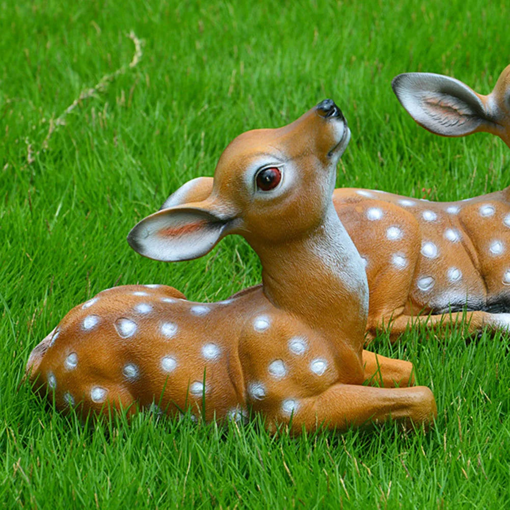 2pcs Sika Deer Socha sochařství Ozdoby zvířecí model Art Craft Outdoor Garden Decoration Ornament