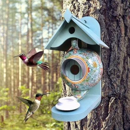 A kolibri házak madáretető dekoráció teáskanna madárház a kerti kézművességhez dekoratív ketrec ház madarak kültéri