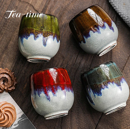 85/160ML Japanese Style Teacup Water Cup Stoneware Ceramic Coffee Cups Kiln Change Kungfu Teacup Beer Tea Mug Cuisine Drinkware