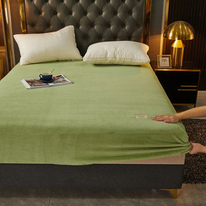 1 pc enkel solid farve monteret ark Nordisk madras dækning plys seng ark vinter varm elastisk blød seng ark med elastisk bånd
