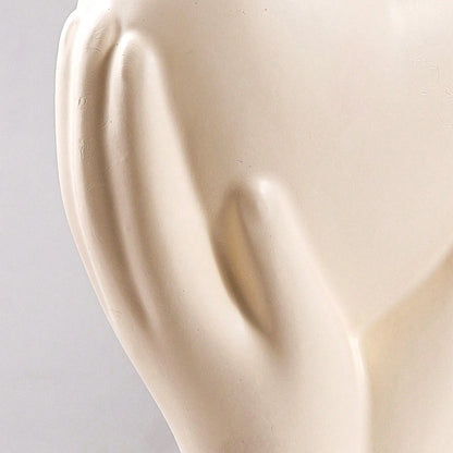 1pc, 4*8.8 inch resin material European art body design hand holding love home decoration vase, modern decoration dining table