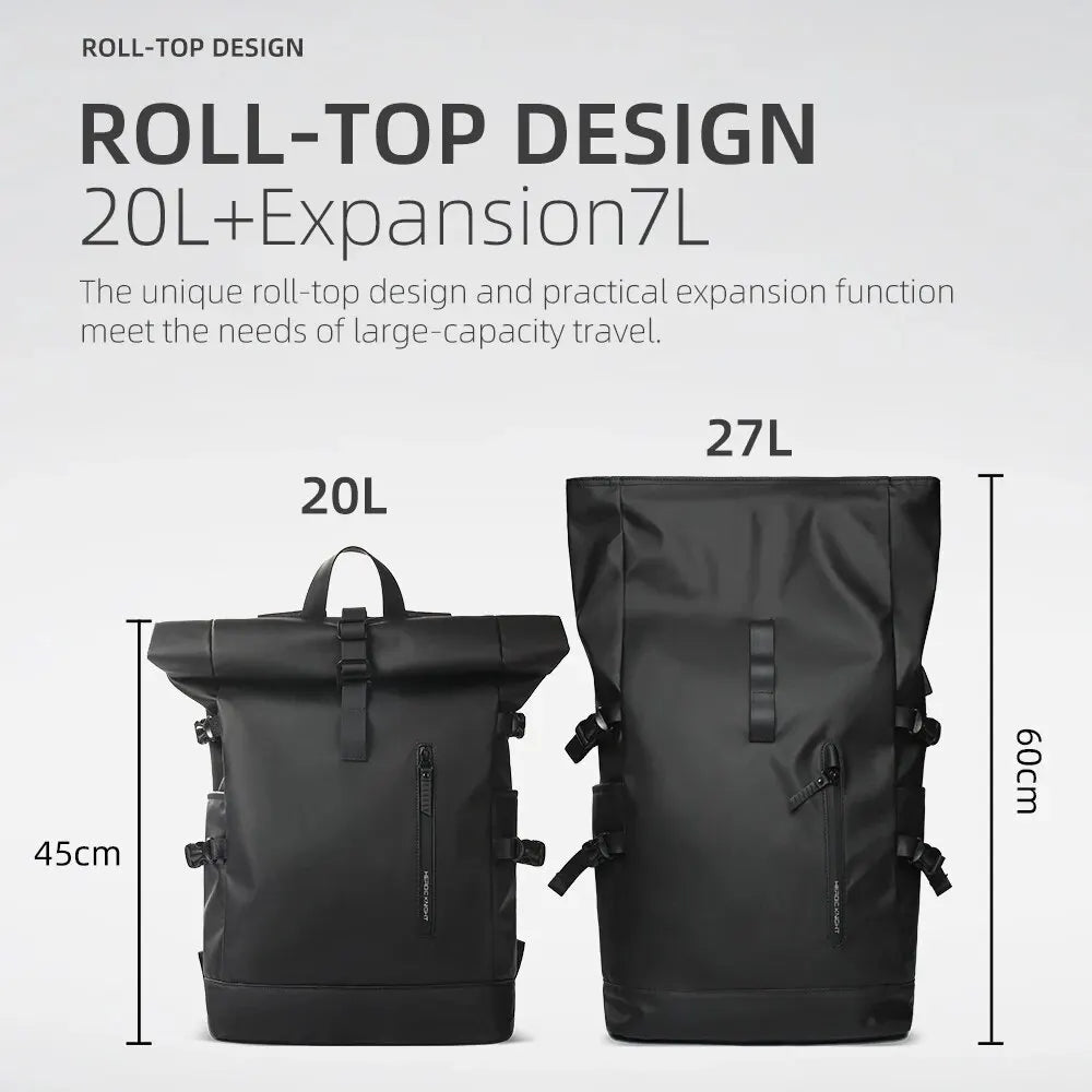 HK Expandable Travel Ryggsekk Menn stor kapasitet Vanntett 15.6 ”bærbar veske turer ryggen Cycling Daypack Bag med USB -port