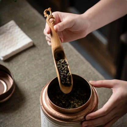 Handmade Bamboo Tea Scoop Traditional Zen Kung Fu Teaware Accessories Kitchen Seasoning Dispenser Tool Coffee Bean Spoon Shovel