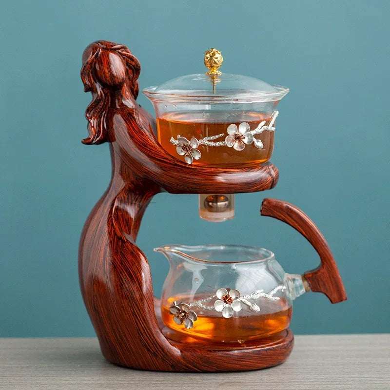 Heat-resistant Glass Teapot Holder Base Tea infusers Tea Ware Automatic Tea Set  Making  Kungfu Teapot