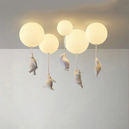 Kids Hanging lamp Cartoon Bear Pendant Lights for  Rooms Bedroom Lamp Children's Room Decor LED