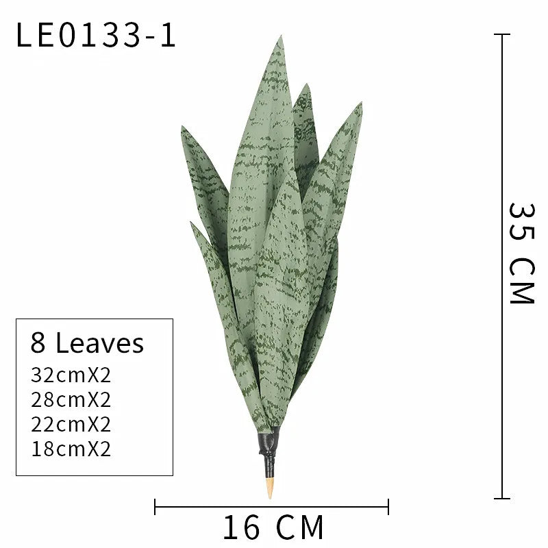 21CM-68CMArtificial Tiger Piran Plants Tropical Plastic Long Leaves Flower Arrangement Material Hotel Office Desktop Home Deco
