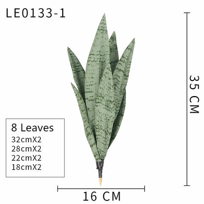 21CM-68CMArtificial Tiger Piran Plants Tropical Plastic Long Leaves Flower Arrangement Material Hotel Office Desktop Home Deco