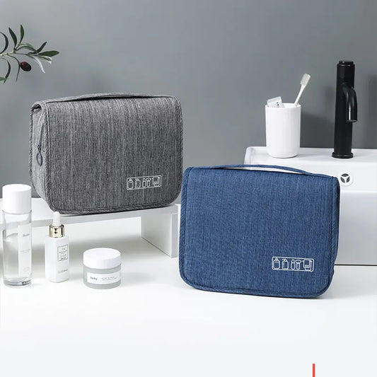 Oxford Fabric Men Business Portable Storage Bag Toiletartikler Arrangør Kvinder Kosmetisk Bag Vandtæt hængende rejsevaskpose