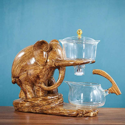 Heat-resistant Glass Teapot With Base Creative Tea Set Elephant Shape Automatic Tea Set Pu'er Oolong Teapot And Cup Set