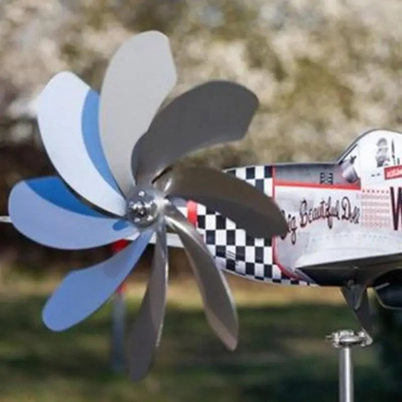 Aeronavă Vâne de vânt Metal Metal din oțel inoxidabil Vai de vânt ornament de grădină Patio Windmill Grădină Decorații Patio Detectare vânt