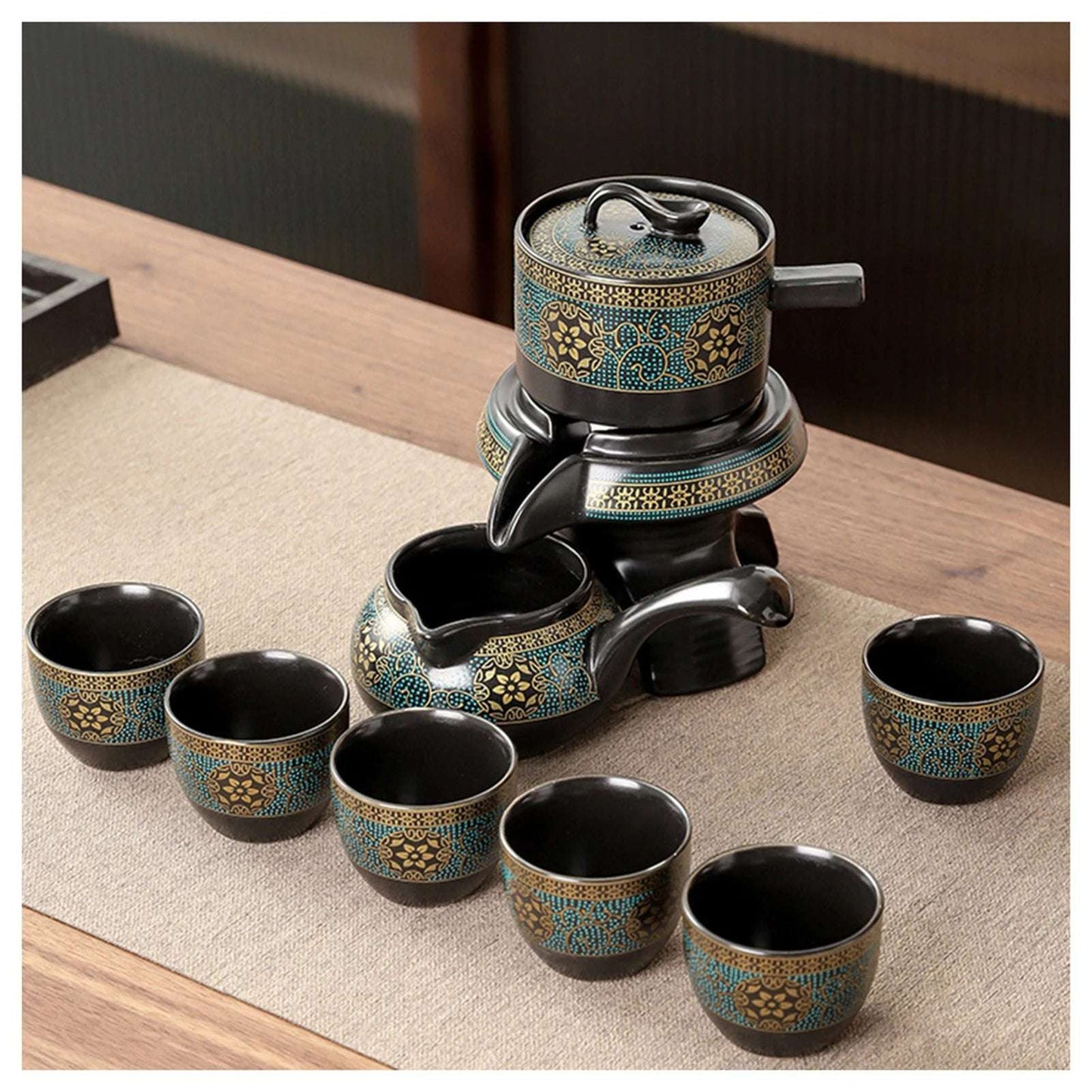 Chinese Tea Set Ceramic Kungfu Tea Set With Pattern Tea Pot And Cup Kit Multifunctional Travel Teapot Gift For Friends Family